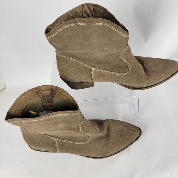 Mossimo Womens 10 Western Cowgirl‎ Bootie Leather Ankle Boots Casual Neutral - Picture 12 of 12